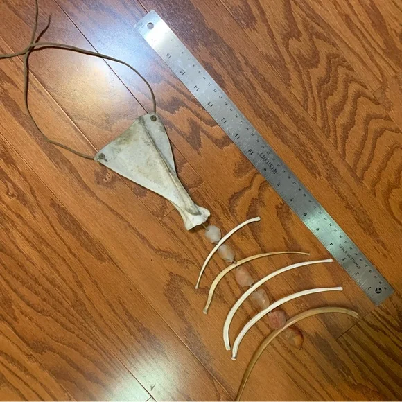 Bone Necklace Crystal Breastplate Tribal Warrior Medicine Goddess Costume - Picture 6 of 6